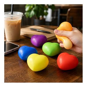 Wholesale Colorful Heart Squeeze Toy <b>LED</b> Cube Squishy Stress <b>Ball</b> Glow in Dark Fidget Sensory Kids Party Favors - Product Image 3