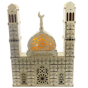 Décorations en bois pour <span class=keywords><strong>Aid</strong></span> <span class=keywords><strong>Mubarak</strong></span>, accessoires de fête islamique, calendrier compte à rebours, décorations en bois, pour Ramadan Kareem - Product Image 5
