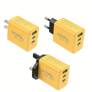 Universal QC3.0 USB Wall Power Adapter Cell Phone Quick Charger PD 40W Plug US EU UK Mobile Dual USB-C Port Charger - Product Image 1