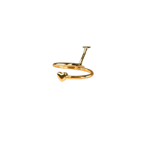 Bagues tendance en acier inoxydable 316L avec placage or PVD, design cœur, taille ajustable pour femmes et hommes - Product Image 2
