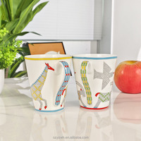 Tasse de dessin animé personnalisée et créative Couple Tasse en céramique Exquisite Bone China Slanted Mouth Mug