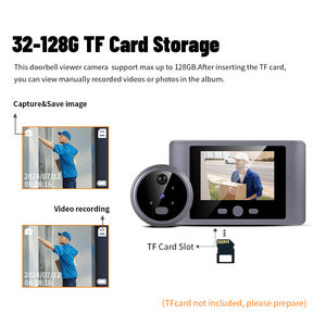 هاتف باب ذكي مع شاشة رقمية 2.8 بوصة، كاميرا ملونة بدقة 720 بكسل تعمل بالبطارية، جرس باب بعين القطة - Product Image 6