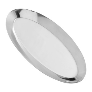 Plateau ovale en acier inoxydable, argenté et doré, pour hôtel, restaurant, maison, multi-usages, pour aliments, collations, serviettes, tasses, assiettes métalliques - Product Image 5