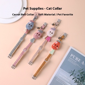 Neue kleine Hunde katze Halskette Halsband Cartoon Karotten druck Polyester hergestellt Großhandel auf Lager - Product Image 3