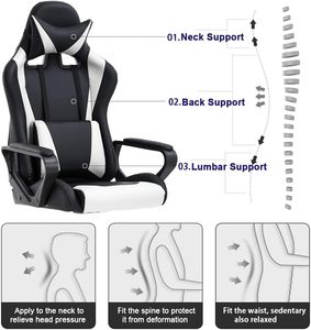 <span class=keywords><strong>La</strong></span> <span class=keywords><strong>mejor</strong></span> <span class=keywords><strong>silla</strong></span> de juego ejecutiva ergonómica con respaldo alto <span class=keywords><strong>para</strong></span> oficina, PU de escritorio de <span class=keywords><strong>silla</strong></span> de trabajo, soporte Lumbar <span class=keywords><strong>para</strong></span> oficina, PC, trabajo, blanco, <span class=keywords><strong>para</strong></span> hombres y mujeres - Product Image 4