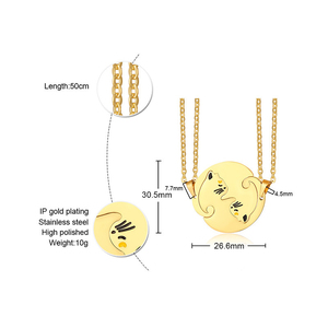 Set di 2 Collane con Ciondolo a Forma di Coppia di Gatti in Acciaio Inossidabile, Collana dell'Amicizia con Pezzi di Puzzle Yin <span class=keywords><strong>Yang</strong></span> Abbinati, Regalo - Product Image 3