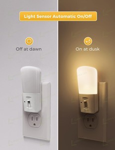 LOHAS Plug-in Dimmable Night <strong>Light</strong> Dusk Dawn <strong>Sensor</strong> Nightlight Wall Plug Bed Lamp <strong>LED</strong> Night <strong>Lights</strong> for Bedroom Bathroom - Product Image 3