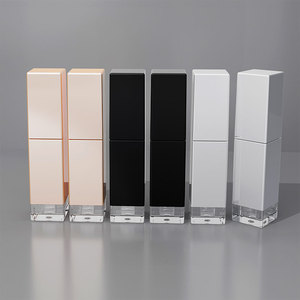Tubes de brillant à lèvres en plastique carrés personnalisables de 6ml Récipients de rouge à lèvres liquide de couleur personnalisée avec bouchon à vis pour cosmétiques - Product Image 5