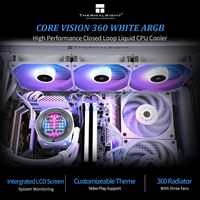 Thermalright CORE Vision 360 blanco ARGB AIO CPU enfriador líquido con bomba silenciosa para PC de juegos ventilador de enfriami