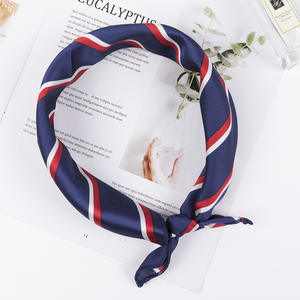 Foulard <span class=keywords><strong>carré</strong></span> pour femmes, bandeau de <span class=keywords><strong>cheveux</strong></span> pour fête d'affaires, foulard rétro en satin de soie pour le cou. - Product Image 3