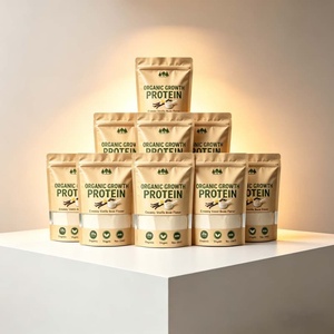 Bolsa de Papel Kraft Marrón con Fondo Plano y Cierre de Cremallera, Bolsa de Papel Kraft Termosellable para Granos, Nueces, Arroz, Especias, Anís Estrellado, Pimienta - Product Image 4