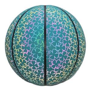 Balón de Baloncesto LED que Brilla en la Oscuridad, Superficie Reflectante para Juegos Nocturnos, Agarre Mejorado, Activado por Flash de Teléfono, Cubierto de PU, Deportivo - Product Image 3