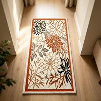 Custom Faux Cashmere Polyester Floral Runner Rug Non Slip Hallway Floor Mat Indoor Outdoor Decorative Carpet for Home