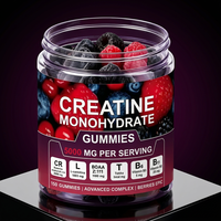 Gummies de Créatine Monohydrate 5000mg avec BCAA, L-Carnitine et Taurine pour la Croissance Musculaire et la Récupération - 150 Gummies Oursons aux Fruits Rouges