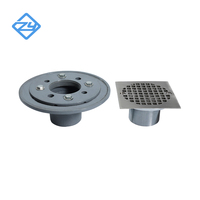 Grille de drain de douche carrée réglable en fonte et laiton pour usage commercial