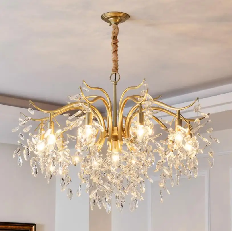 Nordic LED Crystal Chandeliers Gold Black Luxury Lighting Kitchen Chandelier gold chandelier crystal