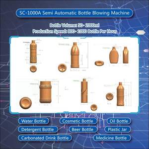 Máquina de 2 cavidades Máquina de soplado de tarros semiautomática Precio 50-2000ml Proveedor Máquina de moldeo por soplado y estiramiento Mini - Product Image 3