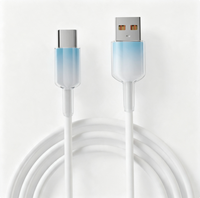 Kabel USB C ke USB C 6A 100W Pengisian Cepat Tipe C ke Tipe C Kabel Data TPE Gradasi 480Mbps untuk Laptop PC 1M 1.5M 2M Pabrik OEM