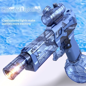 Pistola de Agua Eléctrica Recargable de Alta Presión y Gran Capacidad, Juguete Infantil Transfronterizo, Uzi de Fuego y Hielo, Fabricada en Plástico - Product Image 1