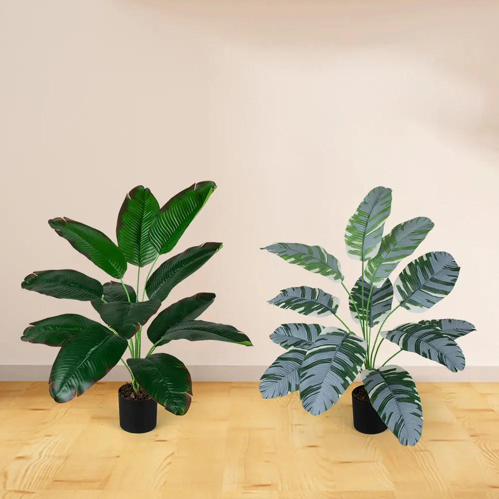Vaso de plantas artificiais para decoração de casa, vaso de plástico com folhas verdes falsas, árvore de dragão artificial para decoração de ambientes internos e exteriores