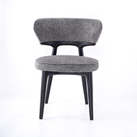 Chaise de salle à manger moderne, luxueuse, contemporaine, en bois, rembourrée, en cuir, pour restaurant, style rétro