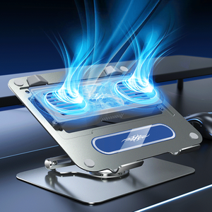 Refroidisseur d'ordinateur <span class=keywords><strong>portable</strong></span> pliable Leizun LZ-D21 à double ventilateur, hauteur réglable, port Type-C, pour ordinateurs portables/tablettes de <span class=keywords><strong>17</strong></span> <span class=keywords><strong>pouces</strong></span>, en stock - Product Image 2