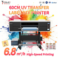 Nouvelle imprimante DTF à encre UV 600 mm I1600 avec tête d'impression, garantie 1 an, machine de transfert d'étiquettes avec plastifieuse 2400 DPI automatique