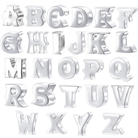 Vente chaude Logo Personnalisé S925 Argent Lettre A-Z Alphabet Charme Plata 925 Lettres Initiales Perle pour Femmes Bracelet Collier Diy