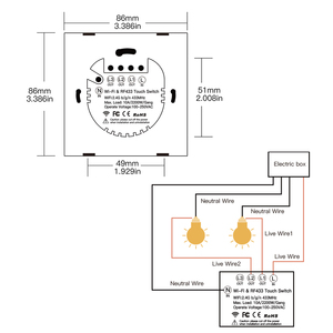 Moes Wifi Tường Cảm Ứng Thông Minh Chuyển Đổi Ánh Sáng RF Không Dây Cuộc Sống Thông Minh/Tuya 2/3 Cách Muilti-Điều Khiển Hiệp Hội - Product Image 6