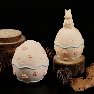 TangChu New Easter Egg Bunny and Flower Silicone Egg-shaped Mold for Candles, Resin Charms and Whimsical <b>Tabletop</b> Decorations - Product Image 2