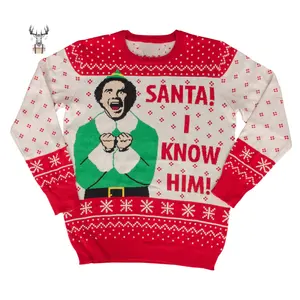 Unisex Oversized Knitting Patterns Men Custom Ugly Christmas Pullover Sweater