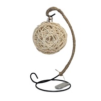 Lampe LED créative faite à la main en corde de chanvre colorée, style industriel rétro, ornement de chevet, petite veilleuse