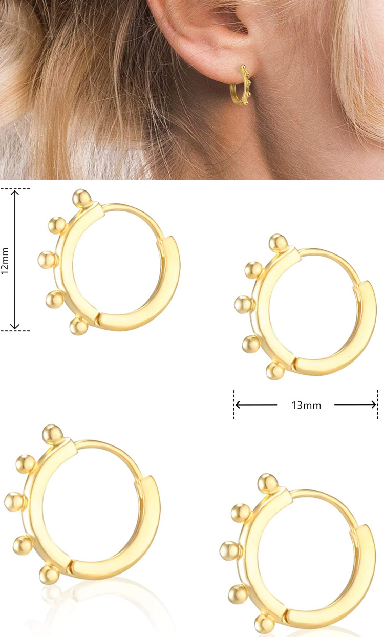 latest fashion stainless steel jewelry pearl huggie gold plated silver hoop earrings