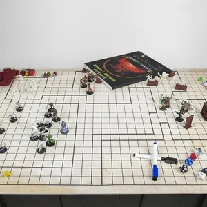 Alfombrilla de juego de mesa de gran tamaño impresa personalizada, alfombrilla de juego de cuadrícula de batalla de juego de Wargame