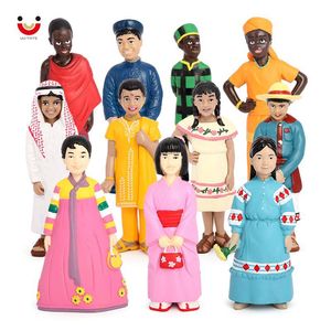 Figurines de jouets éducatifs Montessori STEM en PVC massif, simulation de <span class=keywords><strong>costumes</strong></span> ethniques, vente en gros - Product Image 1