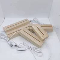 Base de veilleuse LED 3D de taille personnalisée avec fonction de commutation DIY Panneau mural et boîtes en bois de hêtre et caoutchouc pour la décoration intérieure
