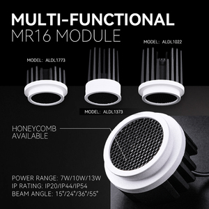 Module <span class=keywords><strong>LED</strong></span> ALPHALUCE GU10/MR16 à profil bas, faible dissipation thermique, pour plafond bas, toit incliné et plafond en béton - Product Image 2