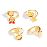 8mm Edelstahl Ring Tray verstellbare leere Basis DIY hand gefertigten Schmuck Zubehör Großhandel Schmuck Funds tücke & Komponenten