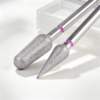 Fraise à ongles cylindrique diamantée pour le nettoyage des cuticules, traitement de la peau des ongles, élimination des callosités et manucure