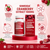 Capsules d'extrait de canneberge 1000mg PACs Proanthocyanidines Complément alimentaire naturel pour la santé digestive des adultes 90