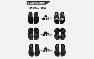 Suela en relieve PU zapatilla de moda punta abierta patrón en relieve diseño de hebilla mágica antideslizante transpirable estilo de moda suelas blandas - Product Image 3