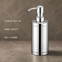 Distributeur de savon liquide en acier inoxydable pour comptoir, pompe à savon pour les mains, bouteille de 300 ml, finition miroir satiné noir, blanc, doré