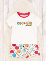 Collection Rentrée des Classes : Ensemble Décontracté Imprimé Animaux en Soie de Lait pour Bébés et Tout-Petits (Garçons et Filles) - Vente en Gros