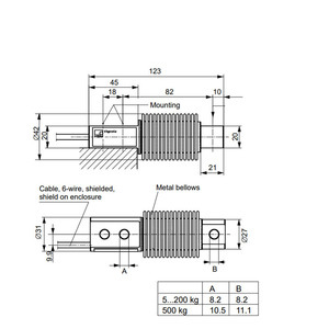 Đức z6fc3/D1 20kg trọng lượng vành đai cảm biến quy mô-50kg-100kg-200kg-300kg dưới tải tế bào 10kg 30kg 500kg - Product Image 5