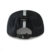 Gorra de Running Unisex de Nailon Transpirable de Secado Rápido con Logotipo Reflectante Personalizado, Gorra de Campamento de 5 Paneles con Visera Curva para Exteriores