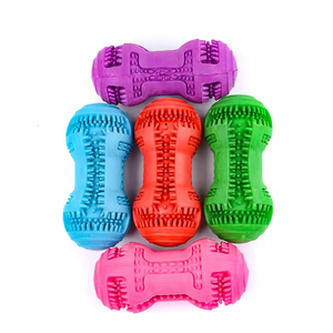 Jouets pour chiens en caoutchouc souple et résistant, jouets de nettoyage dentaire, jouets en forme de barre pour animaux de compagnie, jouets à mâcher couineurs pour chiots, soulagement de l'anxiété et de l'ennui pour les chiens - Product Image 1