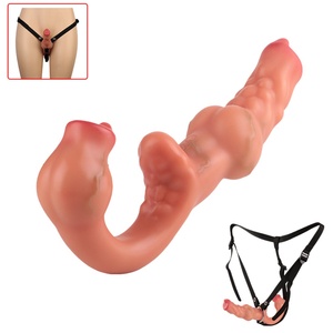CF-S9134 Strap-On G-Spot Dildo <b>Vibrator</b> Realistic Double-End Vagina <b>Vibrating</b> Butt Plug Anal Sex Toys for Women Lesbians Couples - Product Image 1