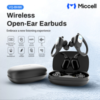 Miccell Nouveaux écouteurs sans fil TWS pour 5.4 Sports Gaming Ear-clip Affichage numérique IPX5 Contrôle tactile étanche