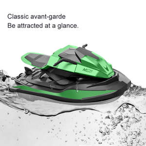 Bateau télécommandé S9 2.4G, <span class=keywords><strong>jet</strong></span> <span class=keywords><strong>ski</strong></span> électrique, moto aquatique, jouet, modèle télécommandé 1/14, double moteur, télécommande verte, bateau à moteur télécommandé, yacht - Product Image 2