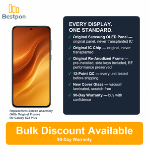 Ersatz für Samsung Galaxy <span class=keywords><strong>S23</strong></span> Plus 5G OLED-Bildschirm-Baugruppe, Original-Panel + Glas-Ersatz, Mit Original-Rahmen, Klasse A - Product Image 3